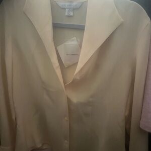 Petite Sophisticate Cream Blouse